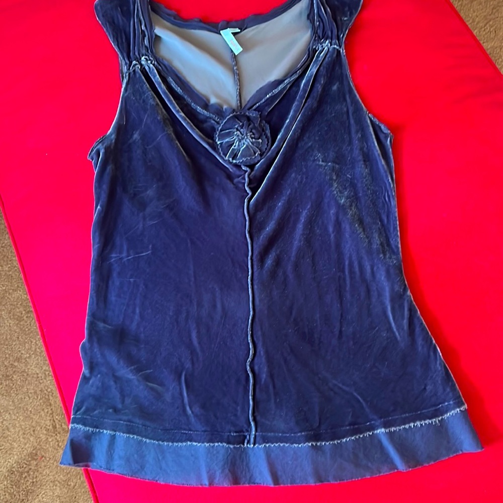Aquarius, Anthropologie brant, Velvet Top, Size M, Rose detail, bohemian.